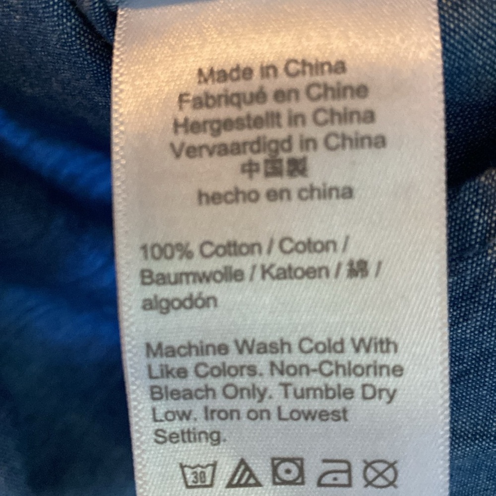 NWOT J.Crew Classic reimagined 100% cotton ruffled collar chambray button up top - Picture 8 of 8